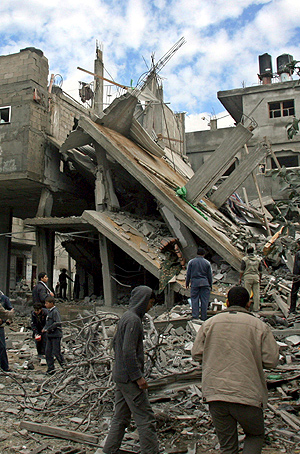 Uno de los edificios derribados por el Ejrcito de Israel. (Foto: EFE)