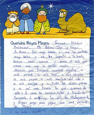 Una de las cartas enviadas a los Reyes Magos. (Foto: elmundo.es)