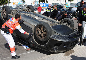 Accidente en el polgono de Can Valero (Foto: Jordi Avell).