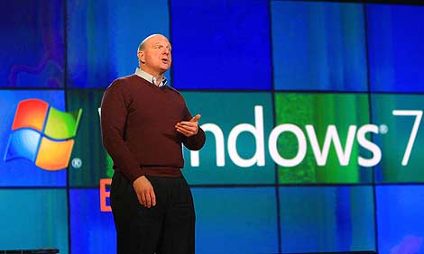 Steve Ballmer en la presentacin de Windows 7. (Foto: Afp)