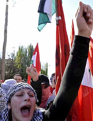 Manifestacin en el Lbano contra el ataque israel sobre la Franja de Gaza. (Foto: EFE)