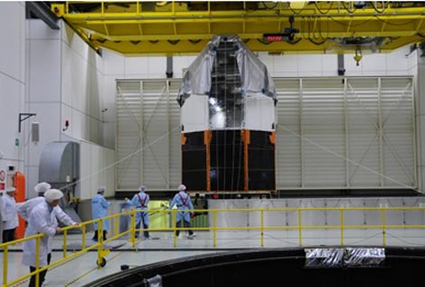 El telescopio 'Herschel' en su fase de preparacin (Foto: ESA)