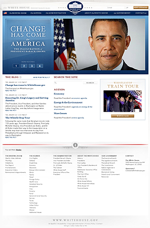 Captura de la nueva página web de la Casa Blanca.