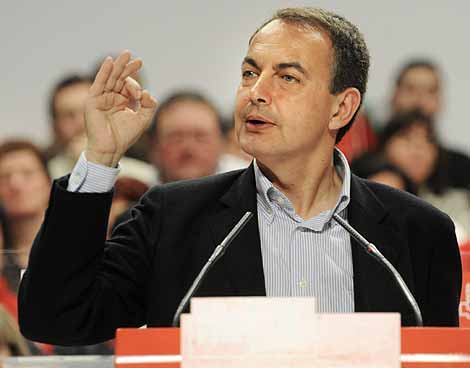 Zapatero, durante un acto de precampaa vasca en San Sebastin. | Foto: AFP