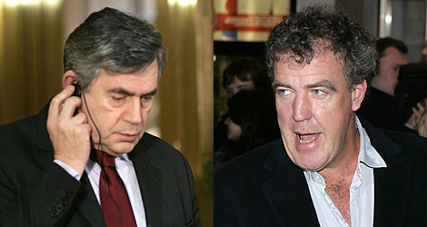 Gordon Brown y el presentador Jeremy Clarckson.
