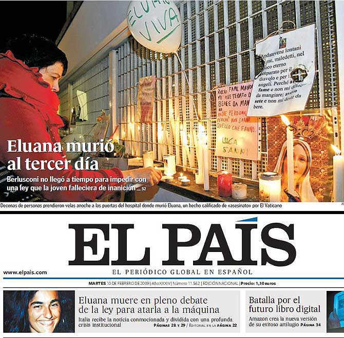 El primer titular corresponde al ABC; el segundo, al diario El Pas.