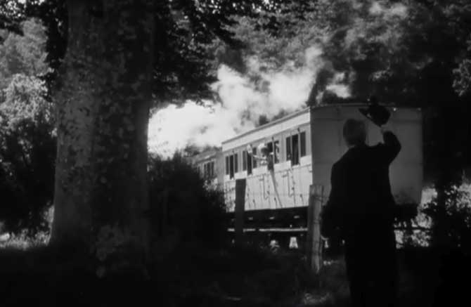 Jean Gabin ve alejarse el tren (Le Plaisir).