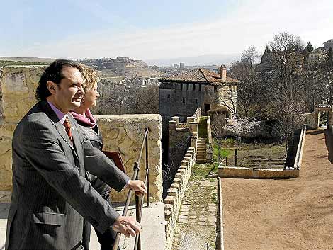 Pedro Arahuetes, en la inauguracin del jardn de los Poetas de Segovia . | T. Sanz