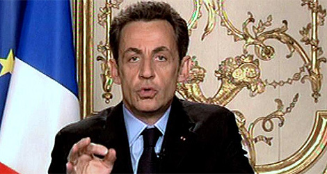 El meditico presidente galo, Nicolas Sarkozy, en el canal RFO. (Foto: Mundo)
