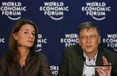 El matrimonio Gates, en el Foro de Davos. (Foto: Reuters)