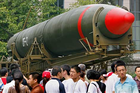 Un misil nuclear del Gobierno chino. (Foto: AFP)