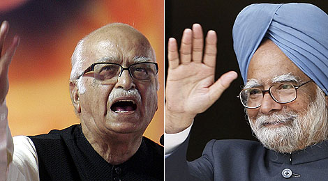 El opositor Krishna Advani, a la izq., y el primer ministro, Manmohan Singh. | AP
