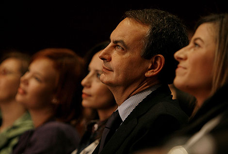 Zapatero y Ado durante el acto de celebracin. | Alberto di Lolli