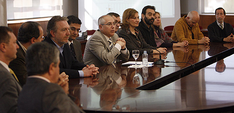 Juan Juli, rector de la UPV, junto a su equipo de gobierno. | Jos Cullar