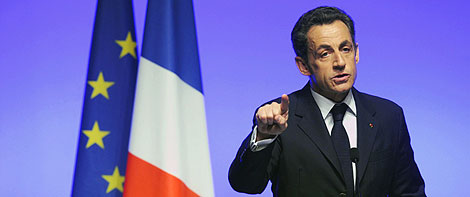 El presidente francés, Nicolas Sarkozy, durante su discurso. | Reuters