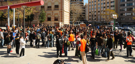 Imagen de los manifestantes en Palma. | Alberto Vera