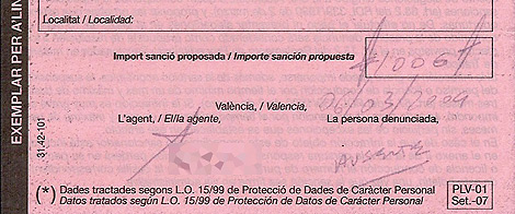 Detalle de la multa de los 1.006 euros. | elmundo.es