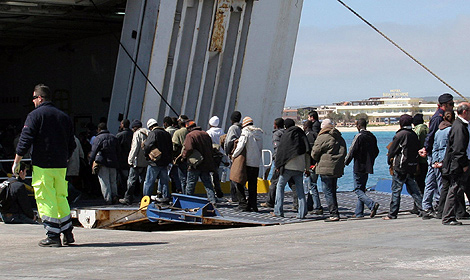 Inmigrantes llegados en la ltima semana a la isla de Lampedusa.