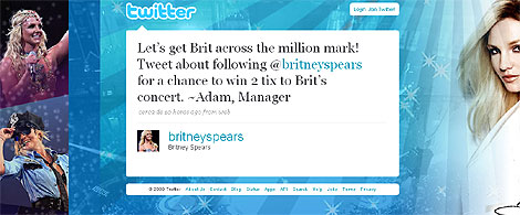 El Twitter de Britney Spears, anunciando su entrada en la carrera