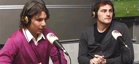 Rafa Nadal e Iker Casillas, durante una entrevista en Radio Marca.