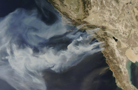 Incendios forestales de 2007 en Califronia. (Foto: NASA)