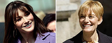 Carla Bruni, esposa de Sarkozy y Sonsoles Espinosa, mujer de Zapatero. | AFP y Efe