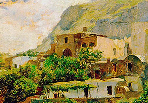 'Paisaje de Capri', de Francisco Pradilla, uno de los cuadros utilizados en el estudio sobre la belleza de Camilo Jos Cela Conde.