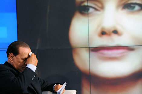 Berlusconi, habla de la polmica con su esposa durante un programa de televisin. | AFP
