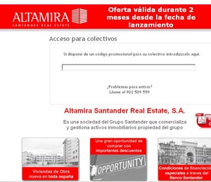 Web de la inmobiliaria creada por el Banco Santander. | elmundo.es
