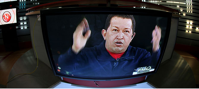 Hugo Chvez, durante el segun da del maratn de 'Al presidente'. | Afp