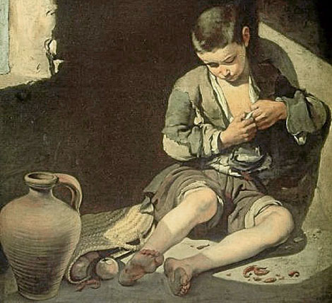 Fragmento del lienzo de Bartolomé Esteban Murillo 'Joven mendigo'.
