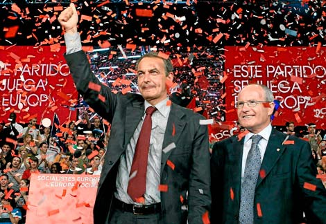 Jos Lus Rodrguez Zapatero y Jos Montilla, el jueves. | EFE