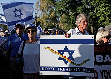 Una manifestacin contra Obama en Jerusaln.| AP/Tara Todras-Whitehill