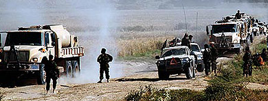 Convoy que las tropas espaolas han escoltado a Bala Murghab. | M. Bernab