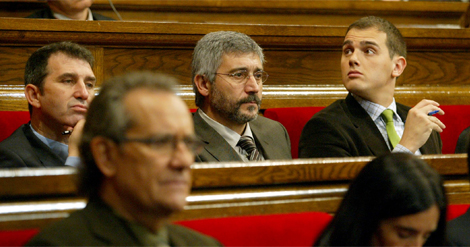 Domingo, Robles y Rivera en el Parlament. | Antonio Moreno