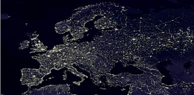 Europa de noche, vista desde el espacio. | ESA