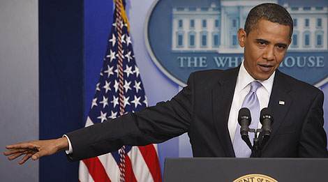 Barack Obama, en una rueda de prensa en la Casa Blanca. | AP