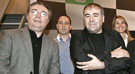 Antonio Galeano (izq.), hasta ahora director de deportes de La Sexta, junto a Antonio García Ferreras, director de la cadena. (Foto: B. Rivas)