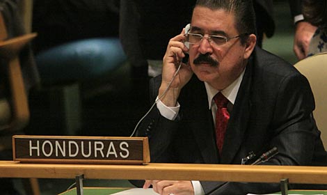 El presidente hondureo, en la Asamblea de la ONU. | AP