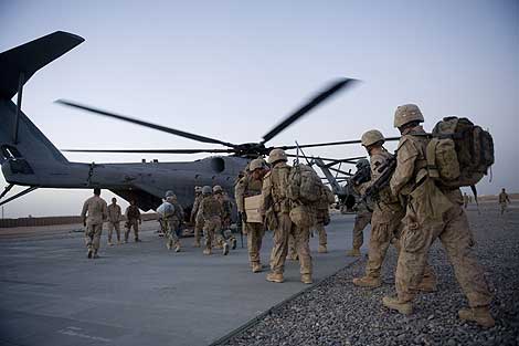Un grupo de marines de la 'Operacin Khanjar'. | AFP