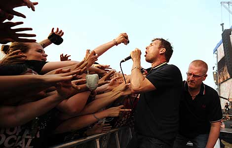 Damon Albarn, lder de la banda, durante el concierto.| AFP