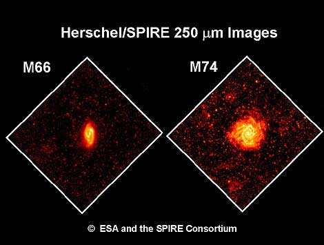 Imagen de las galaxias M66 y M74. | ESA.