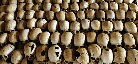 Craneos de vctimas tutsis del genocidio ruands. | Afp