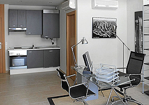 Interior de un loft promocionado como 'despacho profesional', aunque con cocina | Elmundo.es