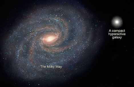 Comparacin entre la Va Lctea y una de las pequeas galaxias encontradas. | NASA