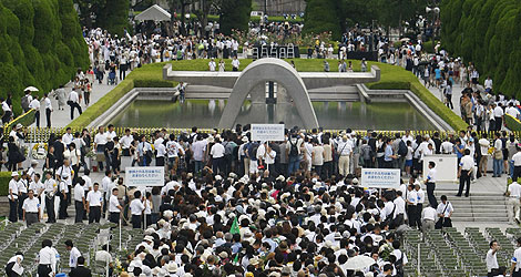 Ceremonia de conmemoracin en el Parque de la Paz de Hiroshima. | AP