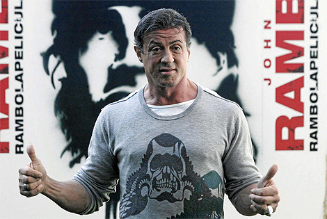 Sylvester Stallone en la presentacin de 'John Rambo' el pasado ao en Madrid. | Diego Sinova