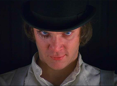 Malcolm McDowell es Alex DeLarge en 'La narnja mecnica' (1972).