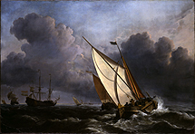 'Una galerna' (1672) de W. van de Velde.