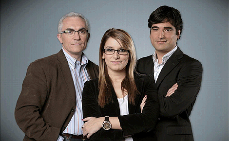 Paco Garca Caridad, Mila Lpez y Jaime Collazos, los 'protagonistas del deporte' en Veo 7. (foto: EL MUNDO)